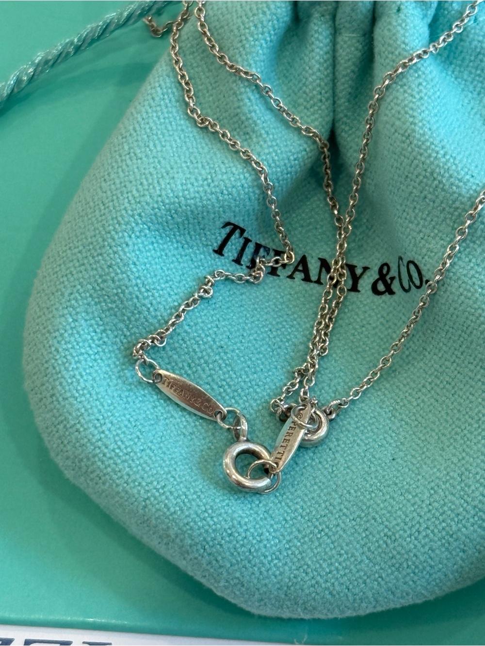Tiffany & Co. Elsa Peretti Diamond Bezel Necklace, Diamonds by the Yard. Silver - Picture 2 of 2